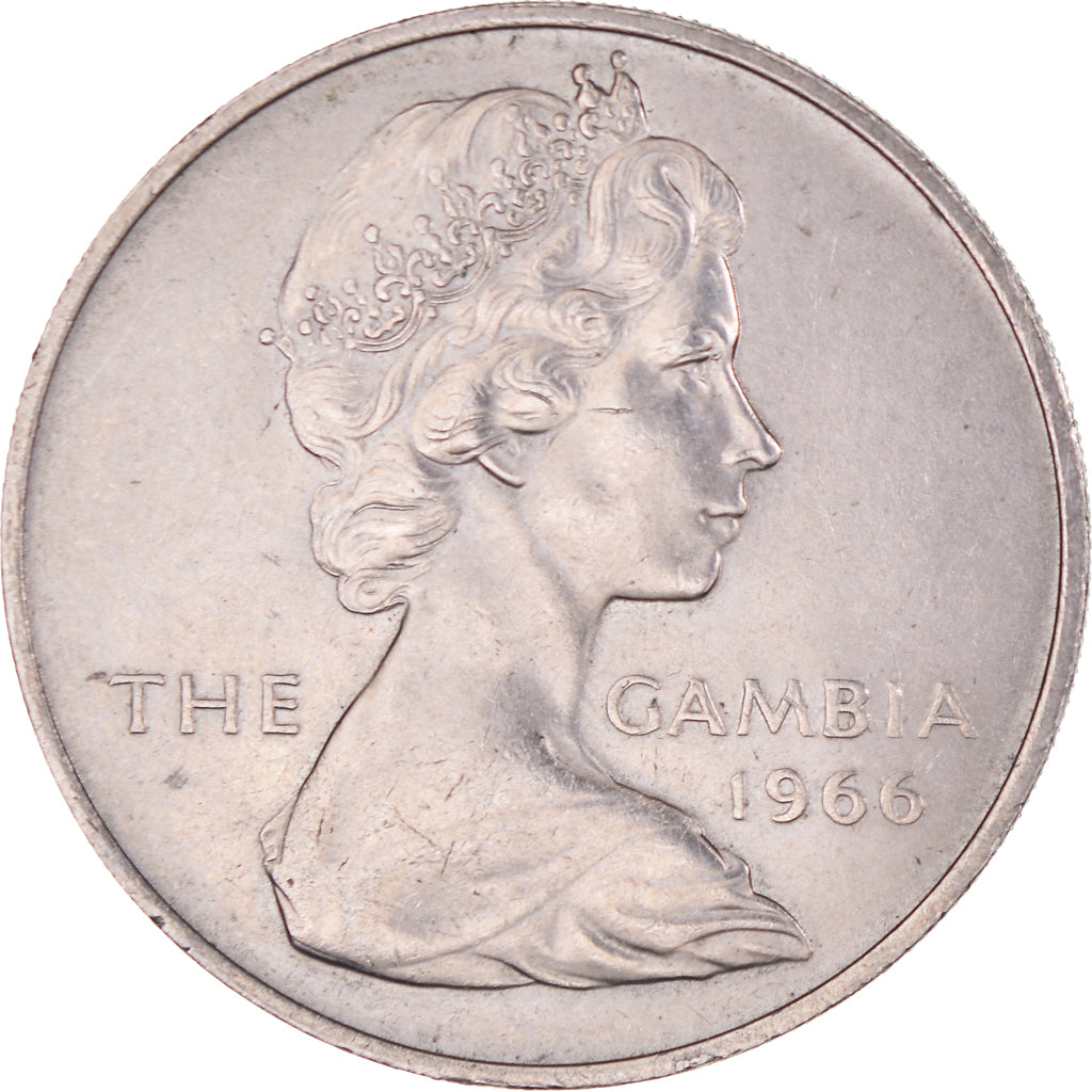 Monnaie, Gambie , 2 Shillings, 1966, TTB+, Cupro-nickel, KM:5