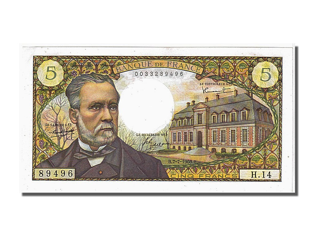Banknote, France, 5 Francs, 5 F 1966-1970 ''Pasteur'', 1966, 1966-07-07