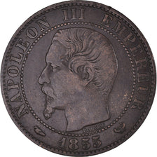 Munten, Frankrijk, Napoléon III, 5 Centimes, 1855, Lille, Chien / Dog, FR+