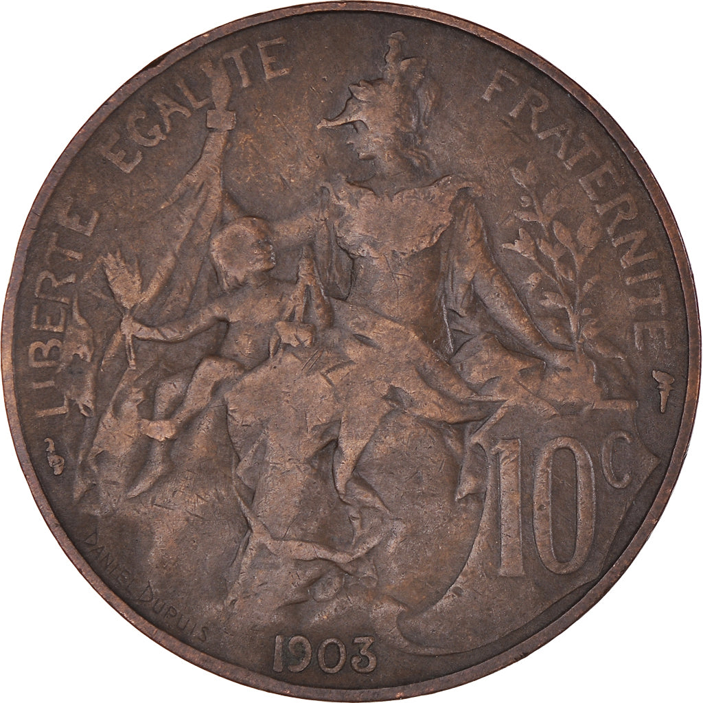 Coin, France, Dupuis, 10 Centimes, 1903, Paris, VF(30-35), Bronze, KM:843