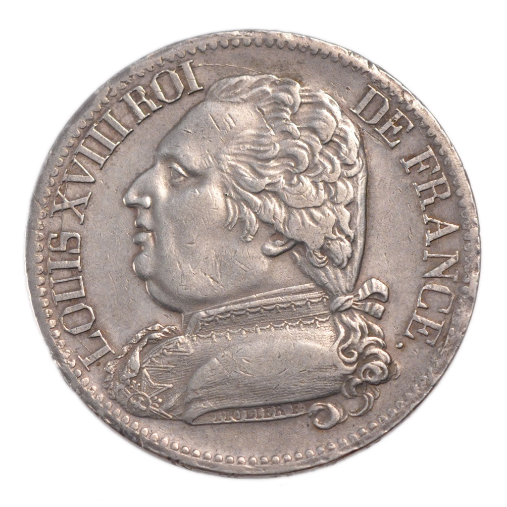 Francia, Louis XVIII, Louis XVIII, 5 Francs, 1814, Toulouse, BB+, Argento, KM...