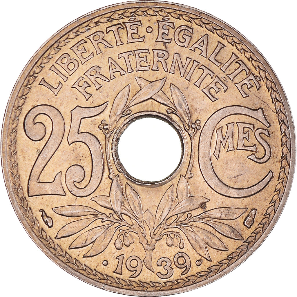 Moneda, Francia, Lindauer, 25 Centimes, .1939., EBC, Níquel - bronce, KM:867b