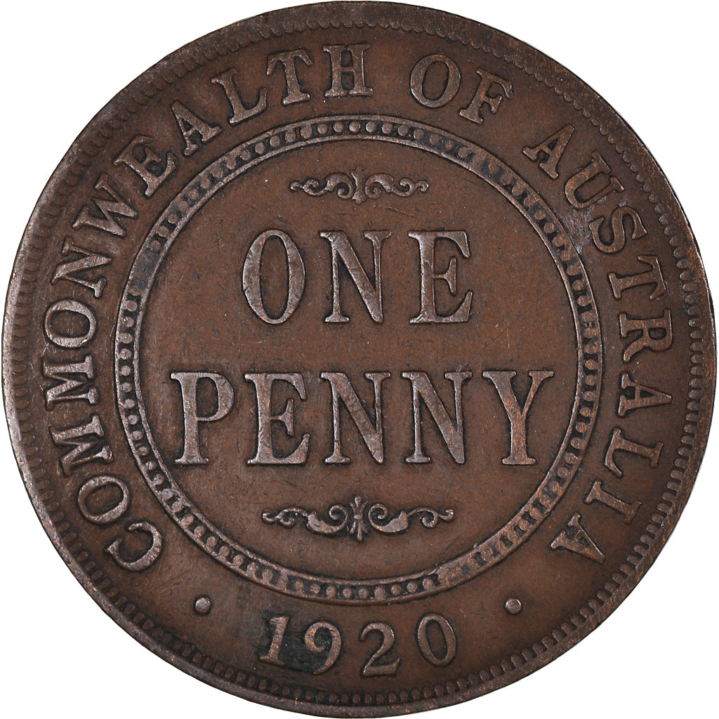 Coin, Australia, George V, Penny, 1920, VF(30-35), Bronze, KM:23