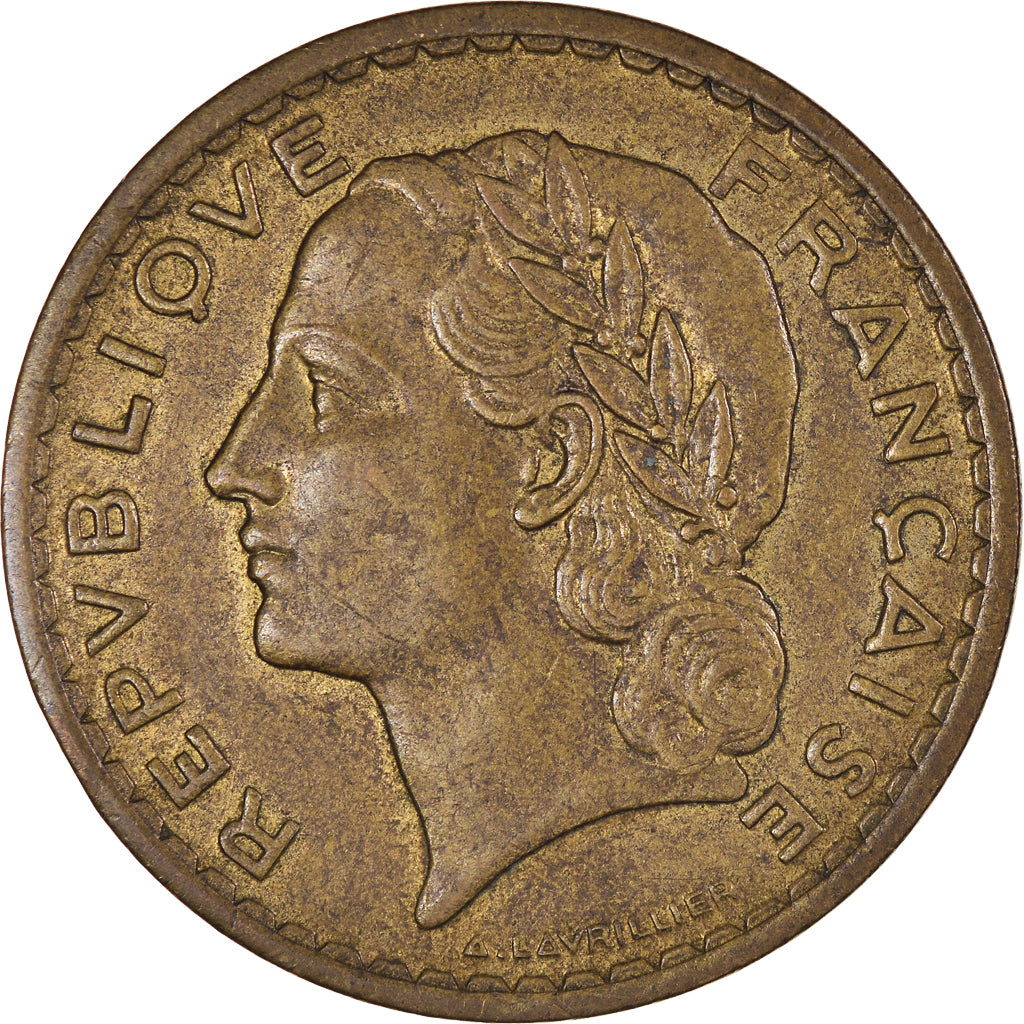 Monnaie, France, Lavrillier, 5 Francs, 1940, TTB+, Bronze-Aluminium
