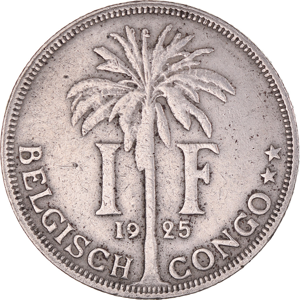 Coin, Belgian Congo, Franc, 1925, EF(40-45), Copper-nickel, KM:21