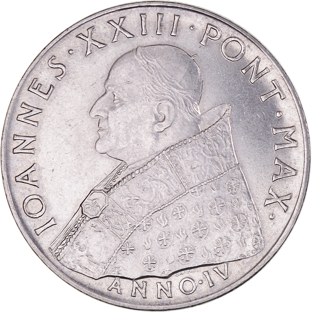 Coin, VATICAN CITY, John XXIII, 100 Lire, 1962, Rome, AU(50-53), Stainless