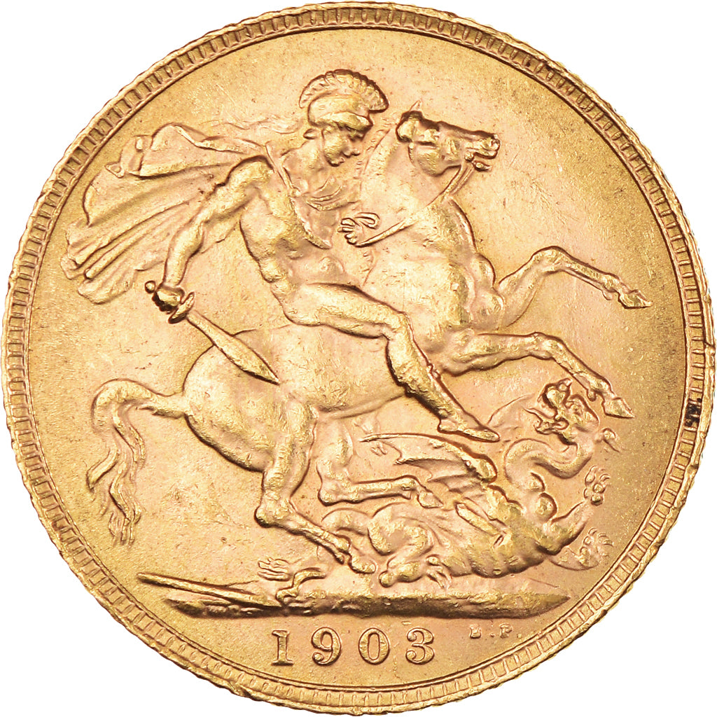 Coin, Great Britain, Edward VII, Sovereign, 1903, AU(55-58), Gold, KM:805