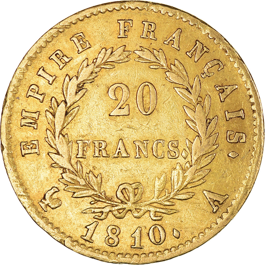 Moneta, Francia, Napoléon I, 20 Francs, 1810, Paris, BB, Oro, KM:695.1
