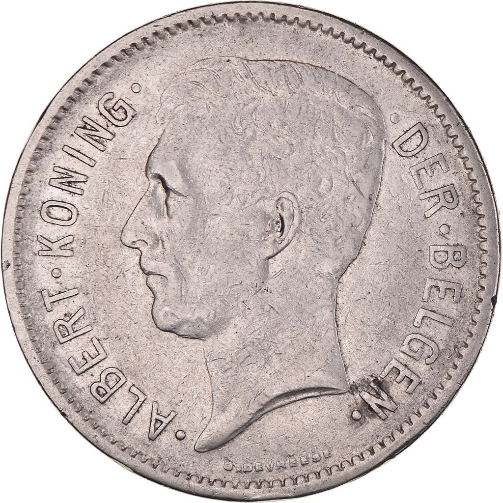 Münze, Belgien, Albert I, 5 Francs, 5 Frank, 1930, Position A, SS, Nickel