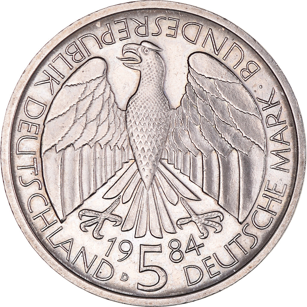 Coin, GERMANY - FEDERAL REPUBLIC, 5 Mark, 1984, Munich, Germany, AU(55-58)