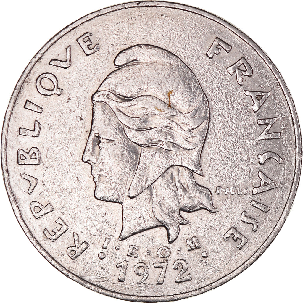 Coin, New Caledonia, 50 Francs, 1972, Paris, AU(50-53), Nickel, KM:13