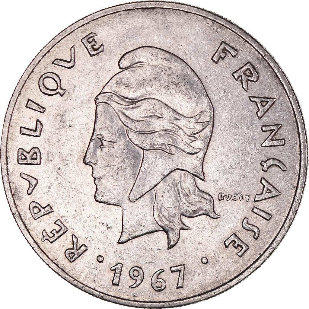 Coin, New Caledonia, 50 Francs, 1967, Paris, AU(50-53), Nickel, KM:7
