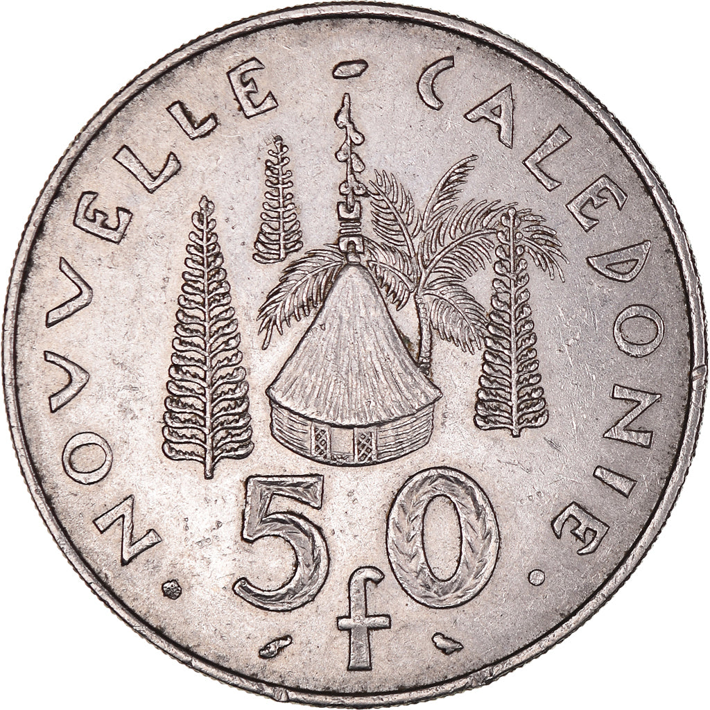 Coin, New Caledonia, 50 Francs, 1967, Paris, AU(50-53), Nickel, KM:7