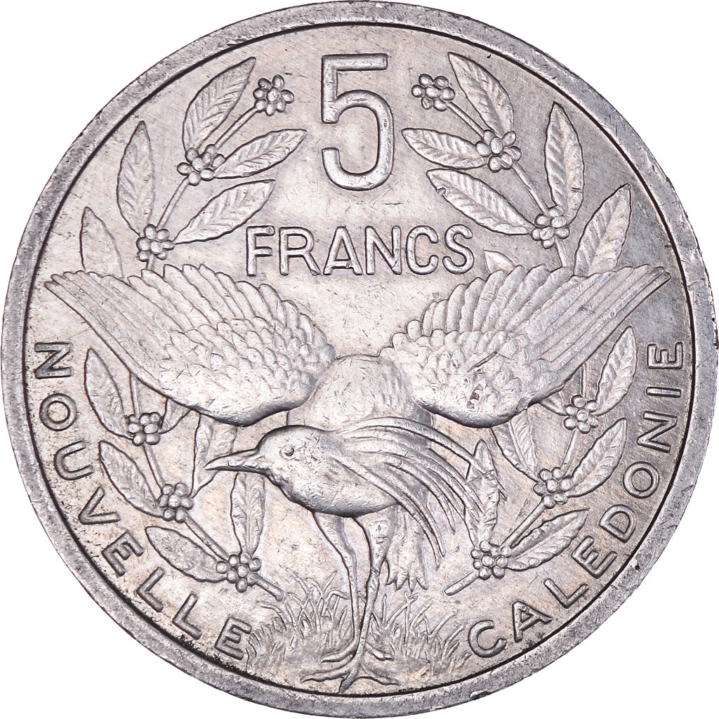 Coin, New Caledonia, 5 Francs, 1983, Paris, AU(50-53), Aluminum, KM:16