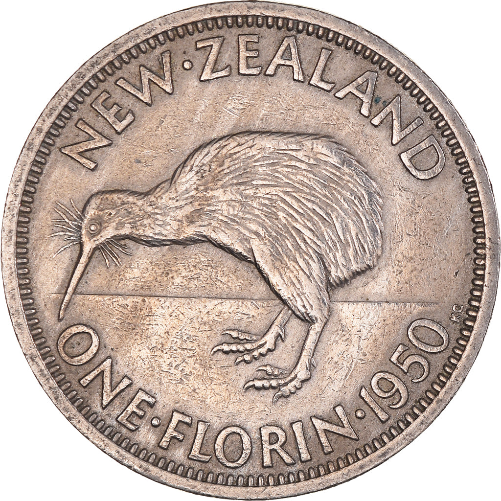 Münze, Neuseeland, George VI, Florin, 1950, SS+, Kupfer-Nickel, KM:18
