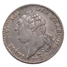 FRANCE, Écu de 6 livres françois, ECU, 6 Livres, 1792, Rouen, KM #615.3, EF...