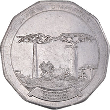 Moeda, Madagáscar, 50 Ariary, 1996, EF(40-45), Aço Inoxidável, KM:25.1