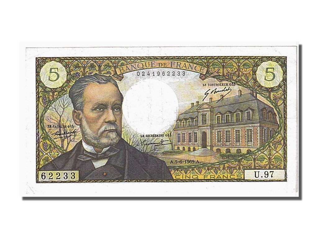 Francia, 5 Francs, 5 F 1966-1970 ''Pasteur'', 1969, KM:146b, 1969-06-05, SPL,...