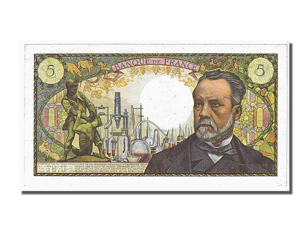 Francia, 5 Francs, 5 F 1966-1970 ''Pasteur'', 1969, KM:146b, 1969-06-05, SPL,...