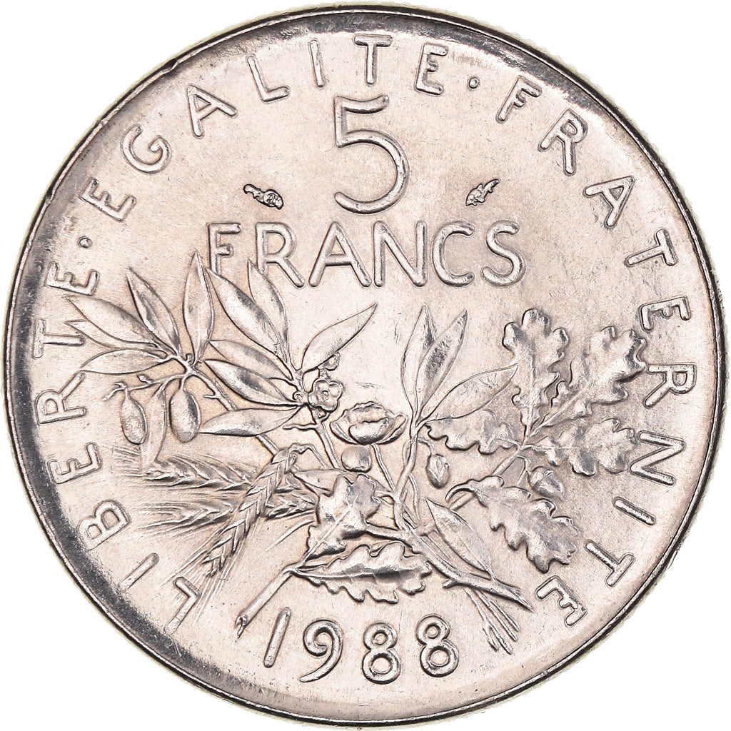 Coin, France, Semeuse, 5 Francs, 1988, Paris, AU(55-58), Nickel Clad