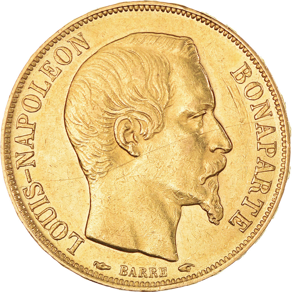Moneta, Francia, Napoleon III, 20 Francs, 1852, Paris, SPL-, Oro, KM:774