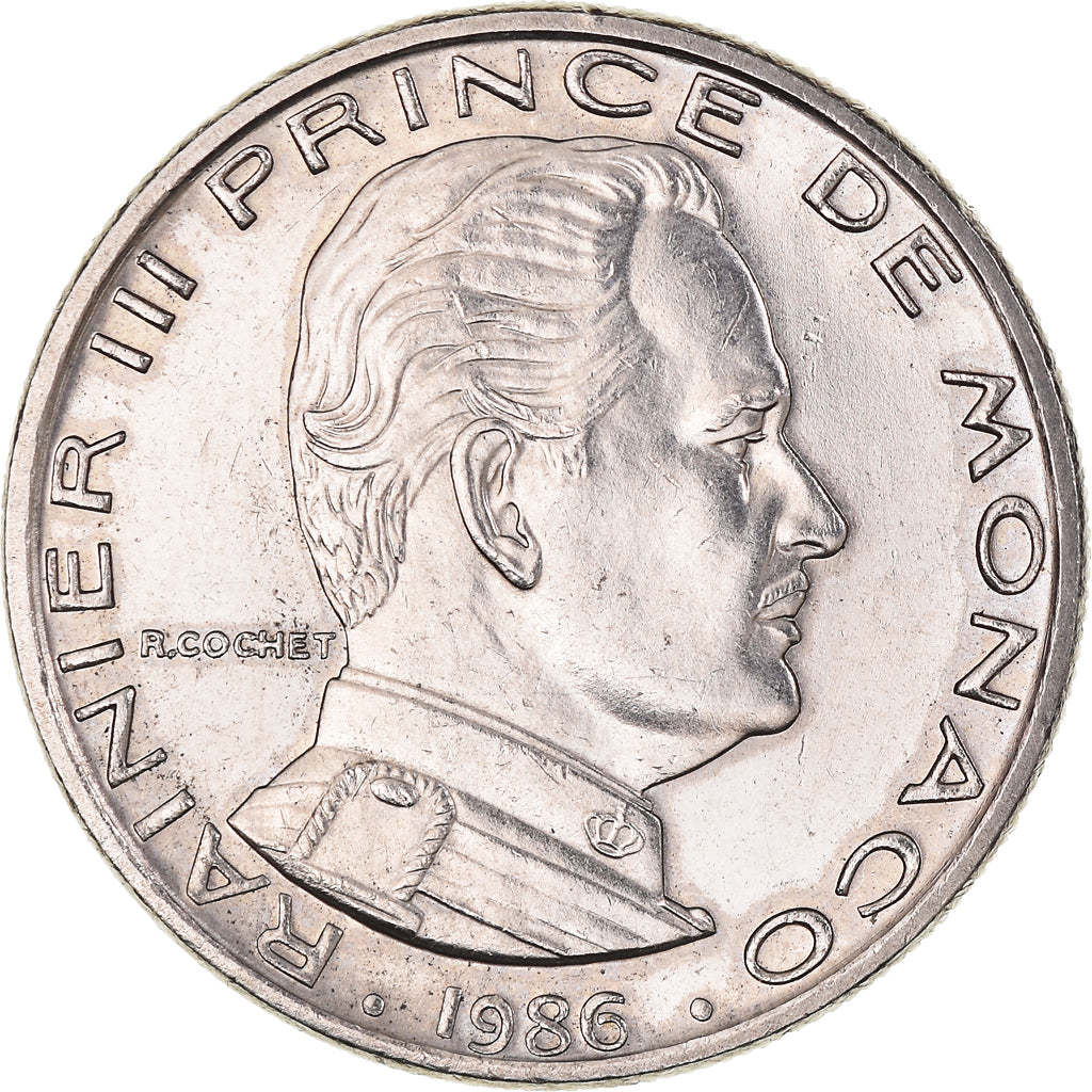 Münze, Monaco, Rainier III, Franc, 1986, VZ+, Nickel, KM:140, Gadoury:MC 150