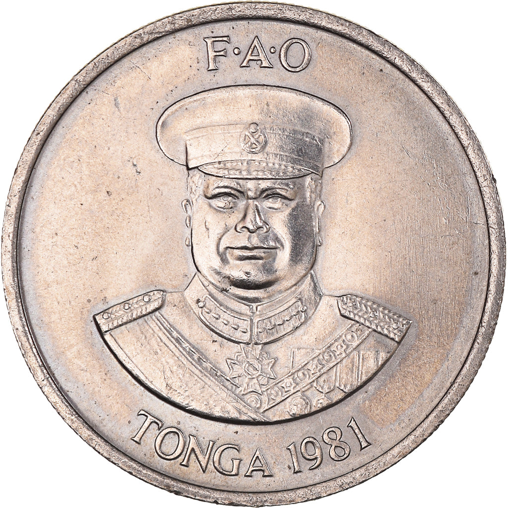 Moneda, Tonga, King Taufa'ahau Tupou IV, 10 Seniti, 1981, EBC, Cobre - níquel