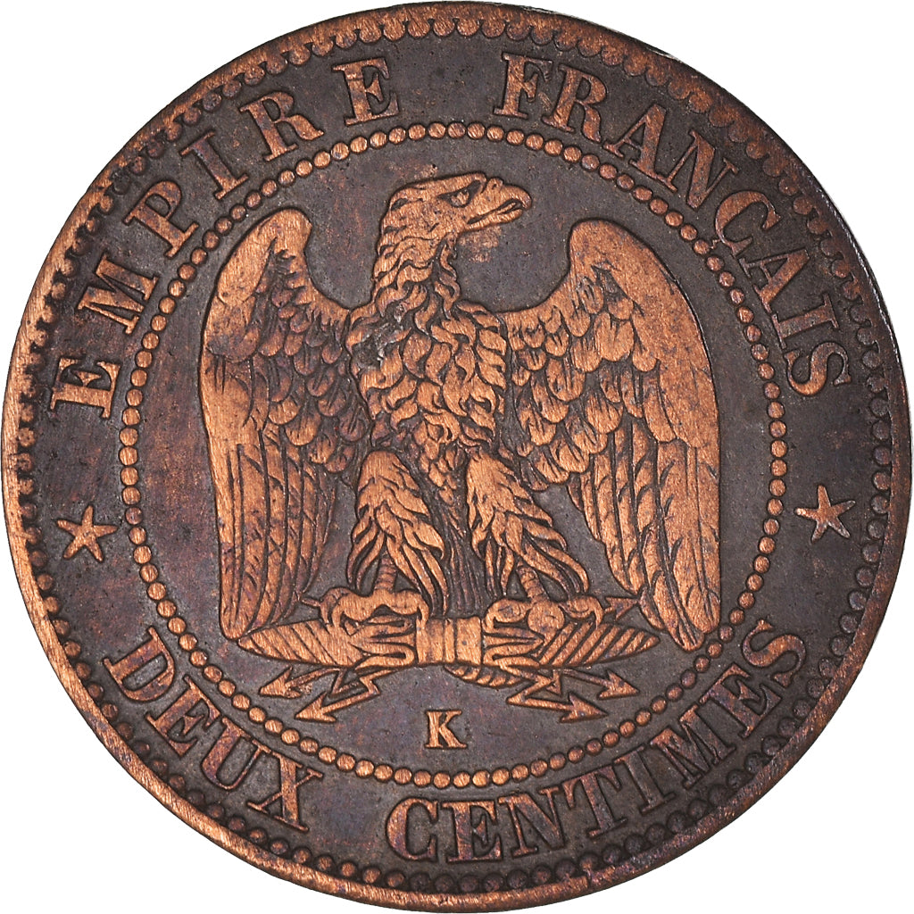 Moneta, Francja, 2 Centimes, 1862, Bordeaux, VF(30-35), Brązowy, KM:796.6