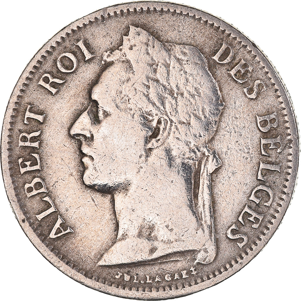 Coin, Belgian Congo, Albert I, 50 Centimes, 1929, EF(40-45), Copper-nickel