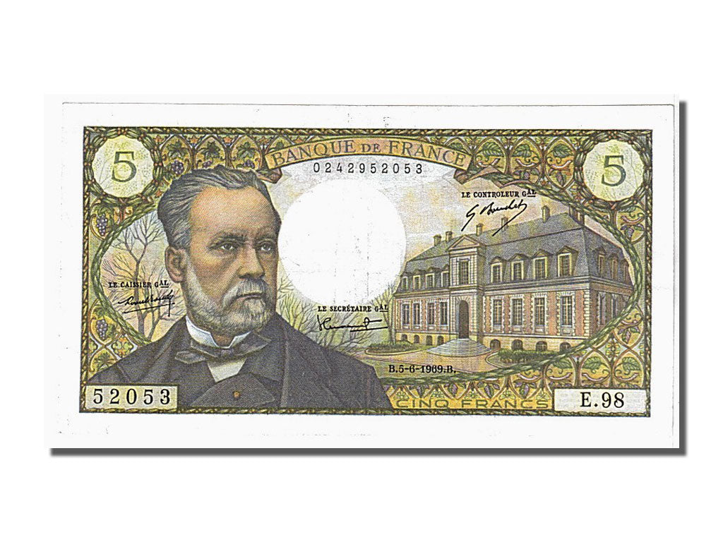 Banknote, France, 5 Francs, 5 F 1966-1970 ''Pasteur'', 1969, 1969-06-05