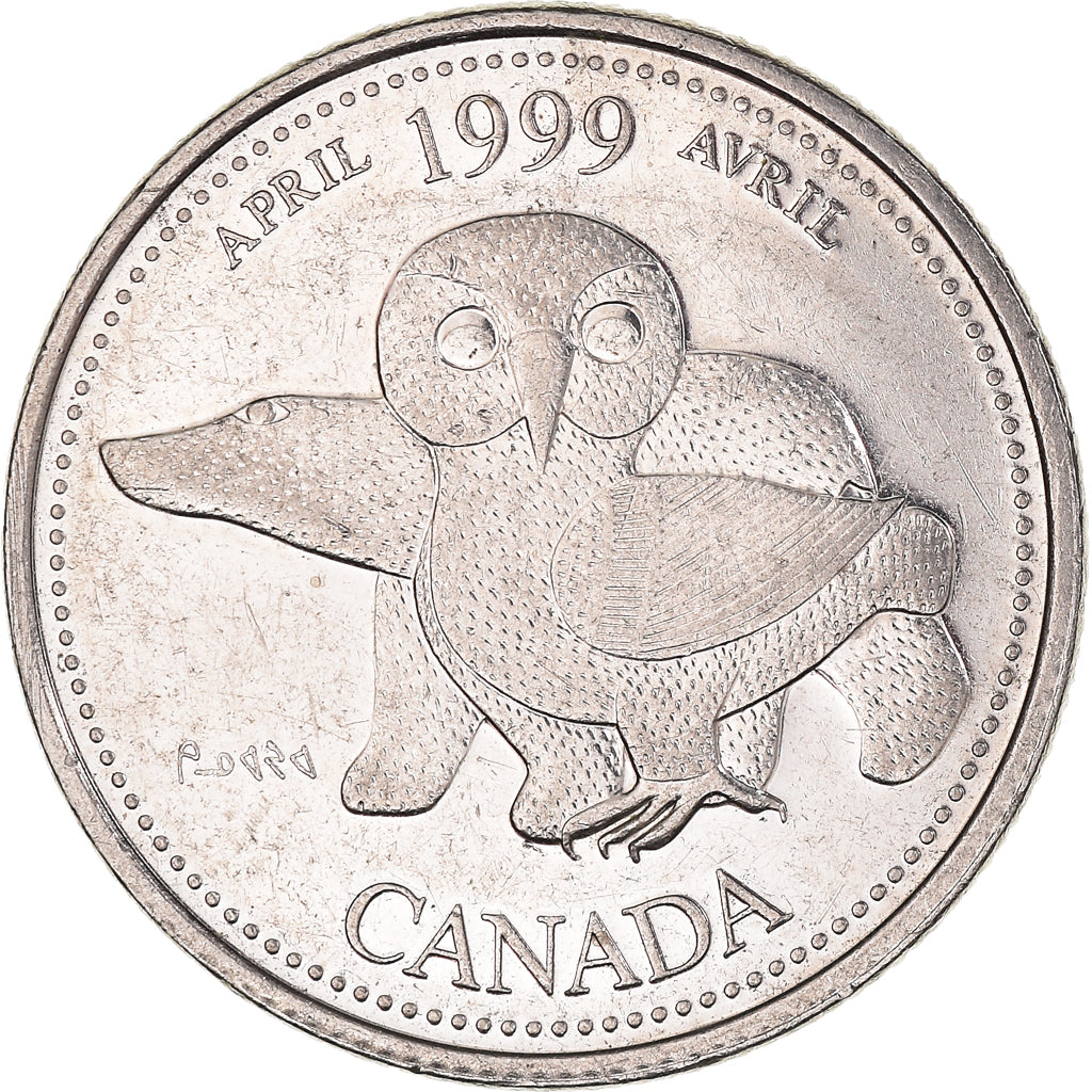 Coin, Canada, Elizabeth II, 25 Cents, 1999, Royal Canadian Mint, Ottawa