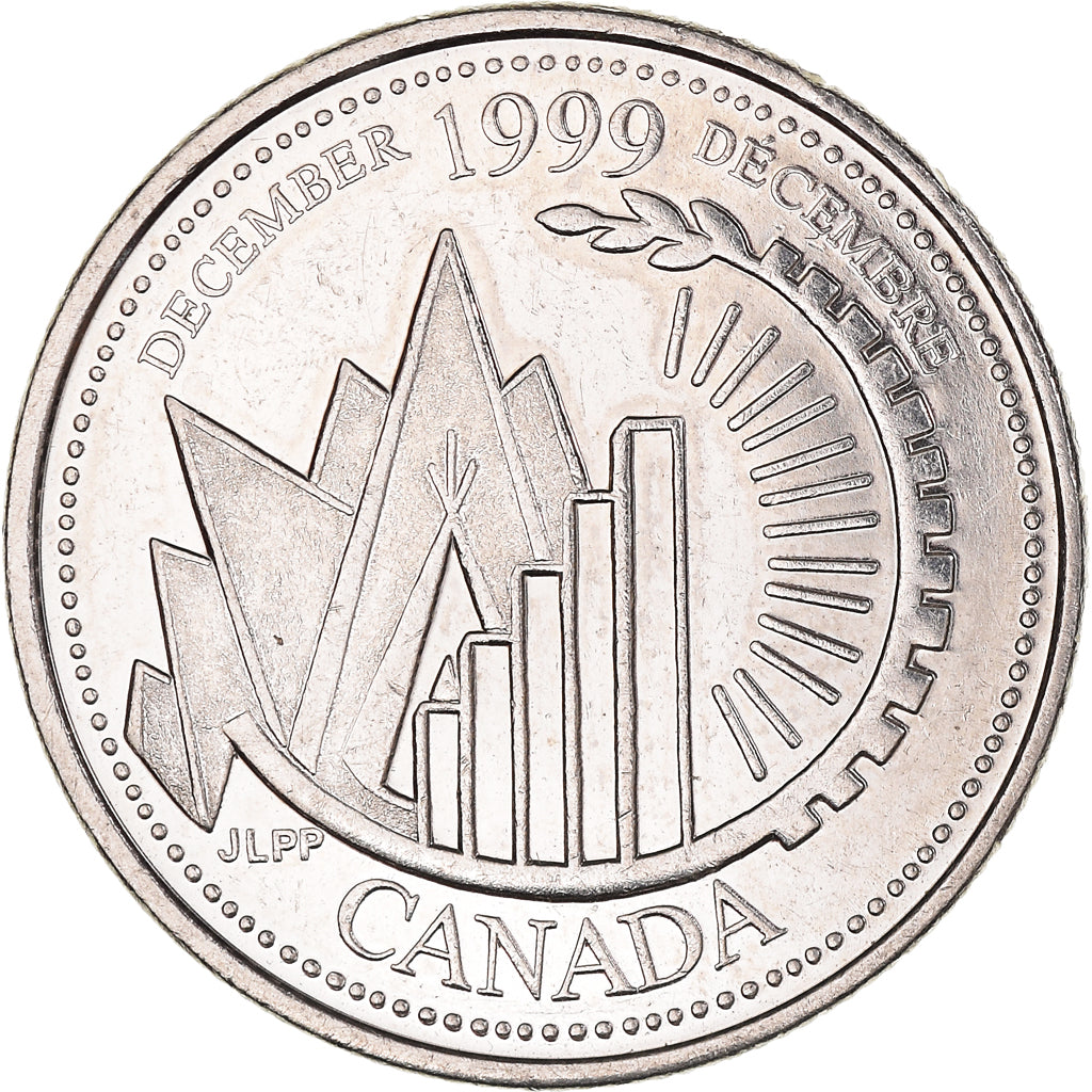 Moneta, Canada, Elizabeth II, 25 Cents, 1999, Royal Canadian Mint, Ottawa