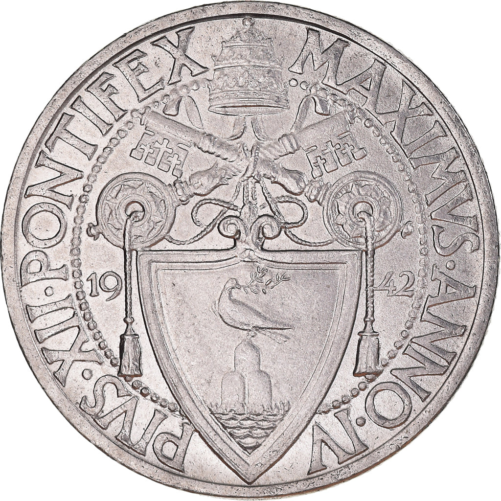 Moneta, CITTÀ DEL VATICANO, Pius XII, Lira, 1942, SPL-, Acciaio inossidabile