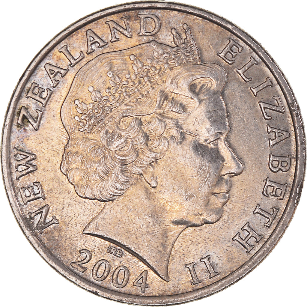 Coin, New Zealand, Elizabeth II, 20 Cents, 2004, EF(40-45), Copper-nickel