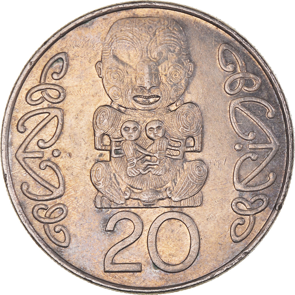 Coin, New Zealand, Elizabeth II, 20 Cents, 2004, EF(40-45), Copper-nickel