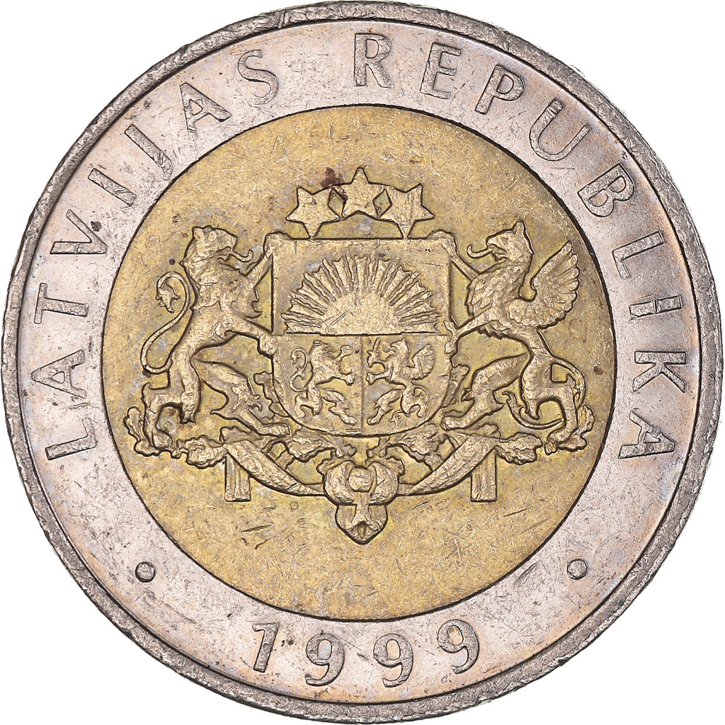 Monnaie, Lettonie, 2 Lati, 1999, TTB, Bimétallique, KM:38