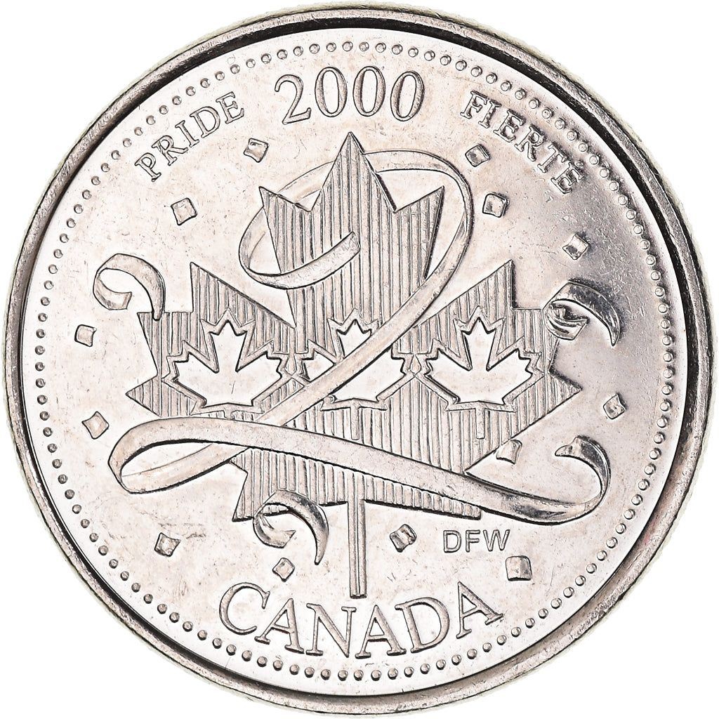 Coin, Canada, Elizabeth II, 25 Cents, 2000, Royal Canadian Mint, Ottawa