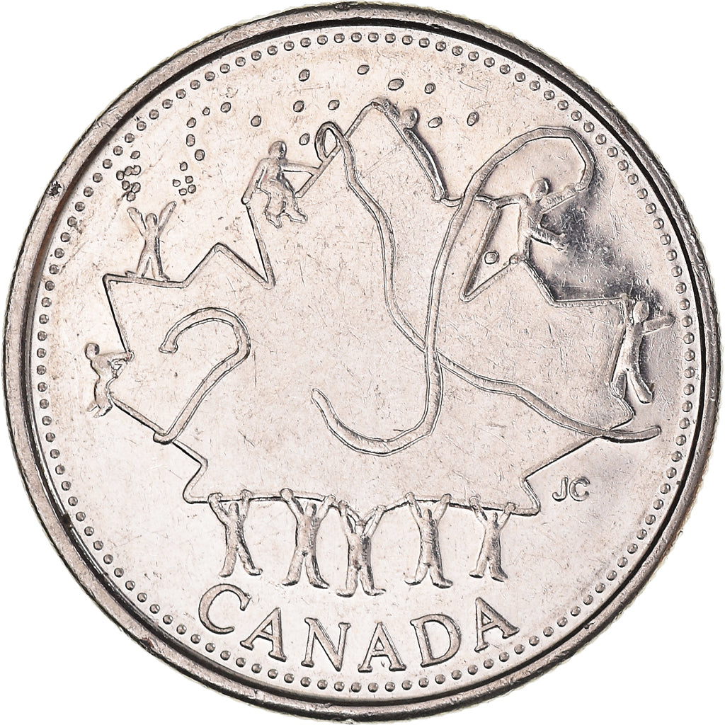 Moneta, Canada, Elizabeth II, 25 Cents, 2002, Royal Canadian Mint, BB+, Acciaio