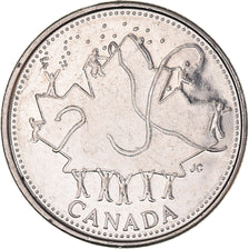 Moneta, Canada, Elizabeth II, 25 Cents, 2002, Royal Canadian Mint, BB+, Acciaio