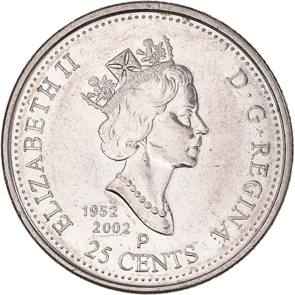 Moneta, Canada, Elizabeth II, 25 Cents, 2002, Royal Canadian Mint, BB+, Acciaio