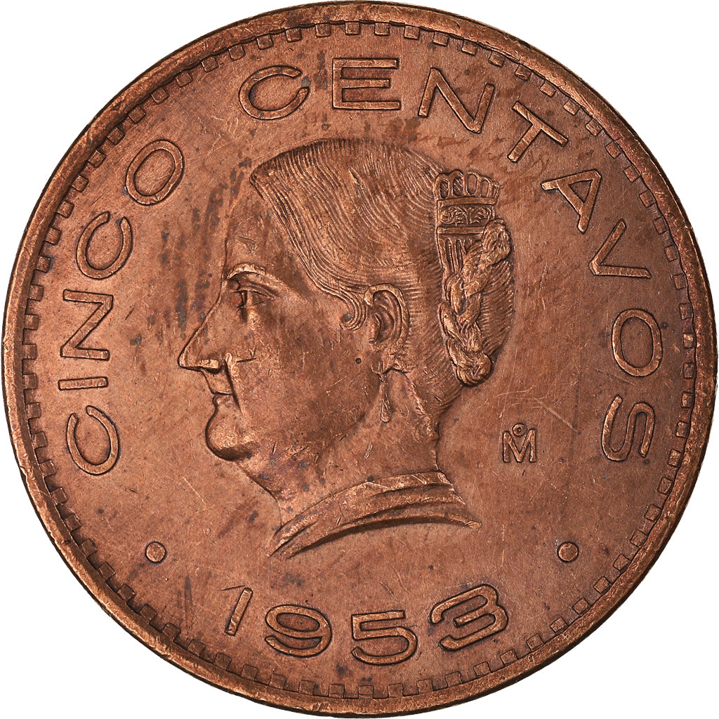 Monnaie, Mexique, 5 Centavos, 1953, Mexico City, TTB+, Bronze, KM:424