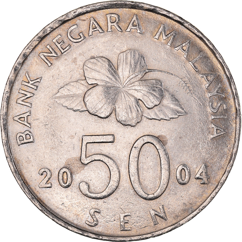 Coin, Malaysia, 50 Sen, 2004, AU(55-58), Copper-nickel, KM:53
