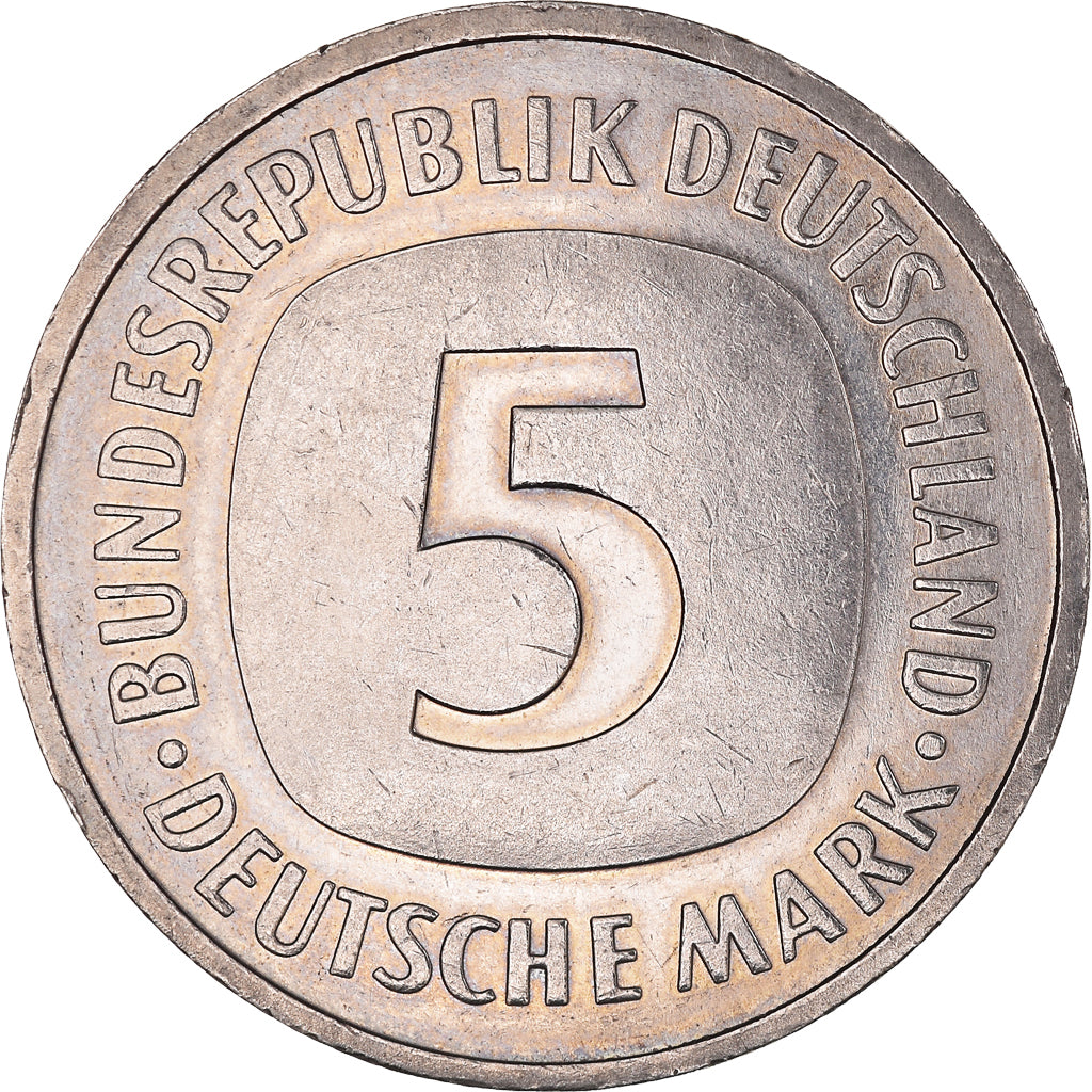 Coin, GERMANY - FEDERAL REPUBLIC, 5 Mark, 1989, Stuttgart, AU(55-58)