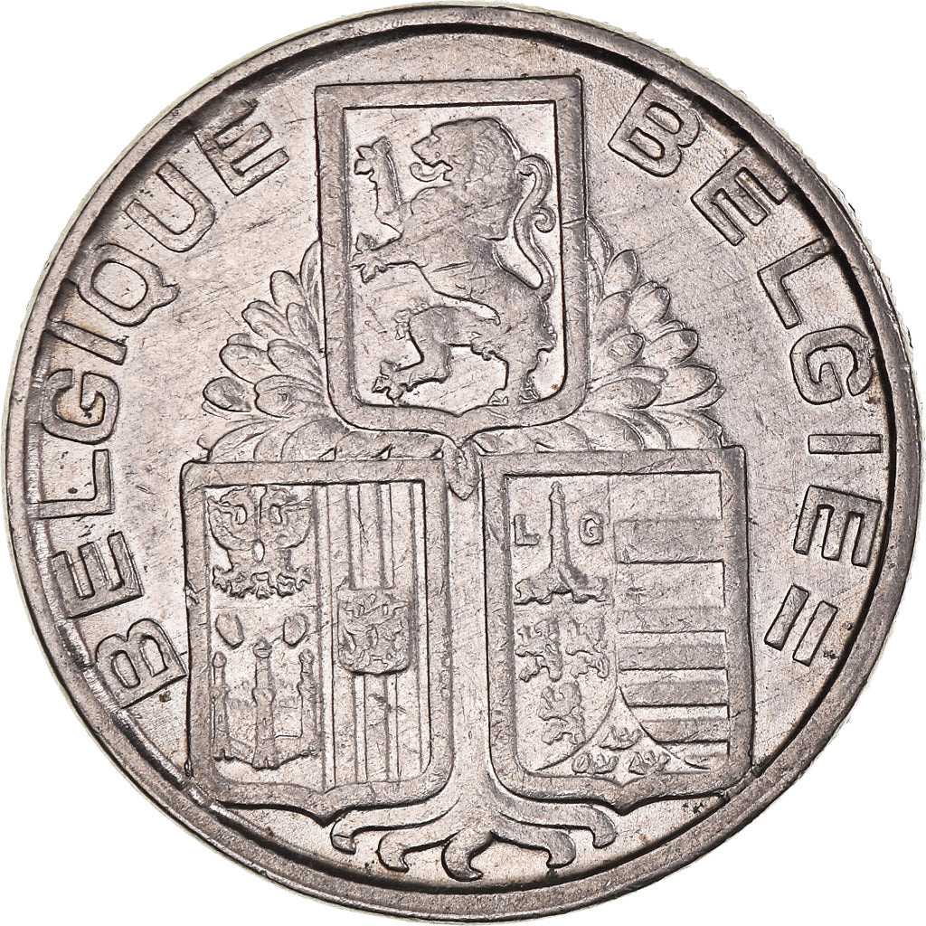 Moneta, Belgio, Leopold III, 5 Francs, 5 Frank, 1938, BB+, Nichel, KM:116.1