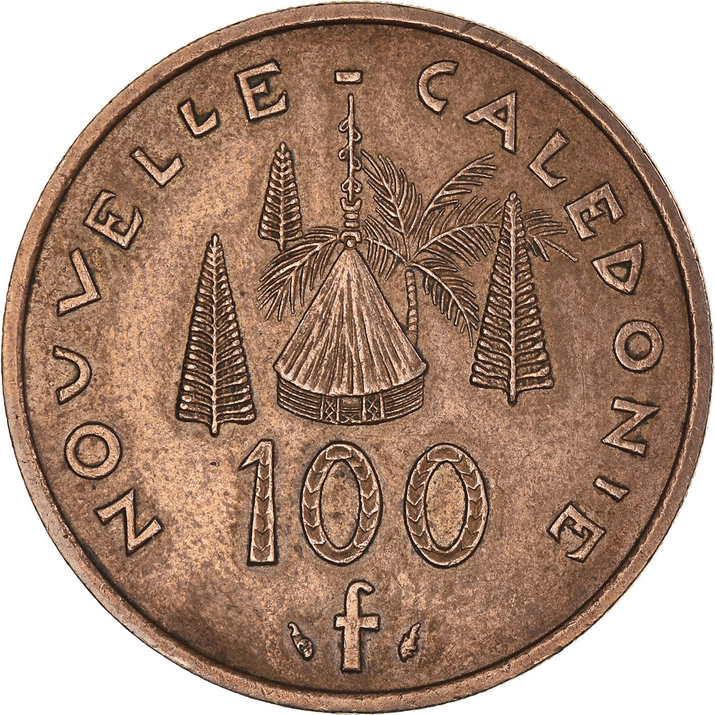 Moneta, Nowa Kaledonia, 100 Francs, 1976, Paris, EF(40-45), Nikiel-Brąz, KM:15