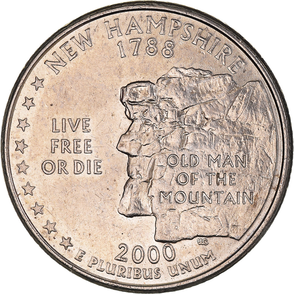 Munten, Verenigde Staten, New Hampshire, Quarter, 2000, U.S. Mint, Philadelphia
