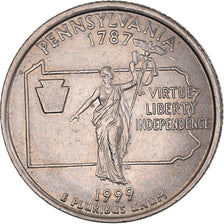 Monnaie, États-Unis, Pennsylvania, Quarter, 1999, U.S. Mint, Philadelphie, SUP