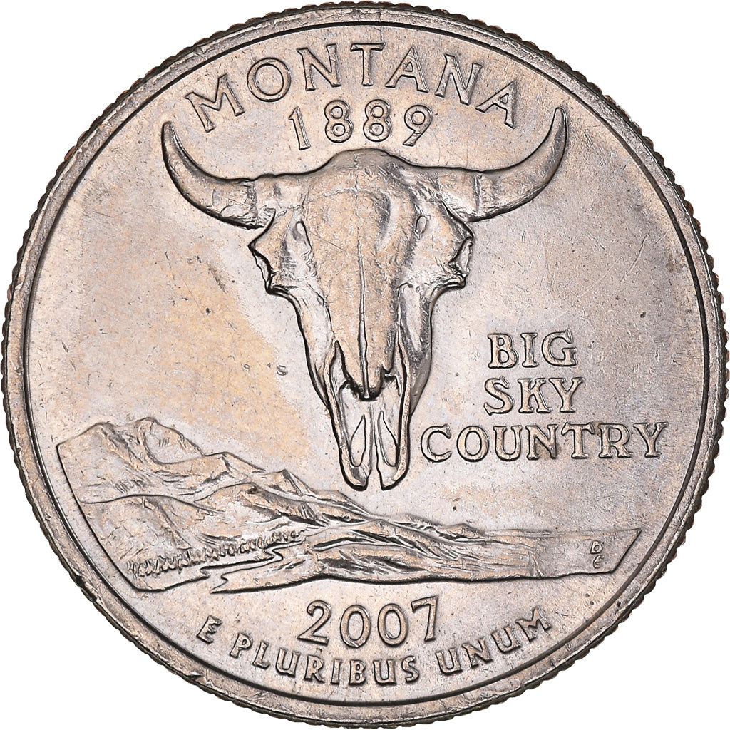Moneta, USA, Montana, Quarter, 2007, U.S. Mint, Denver, AU(55-58), Miedź-Nikiel