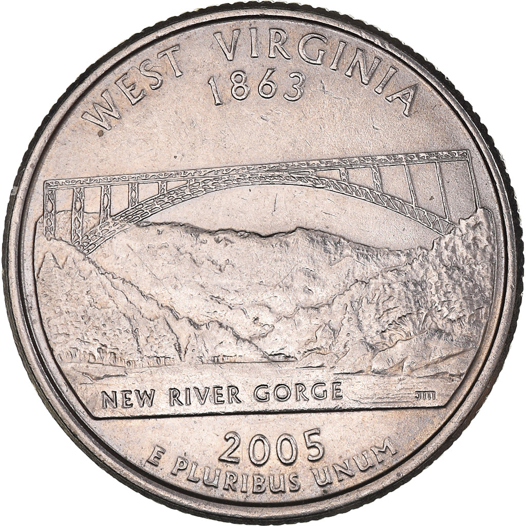Moneta, Stati Uniti, West Virginia, Quarter, 2005, U.S. Mint, Denver, SPL-, Rame