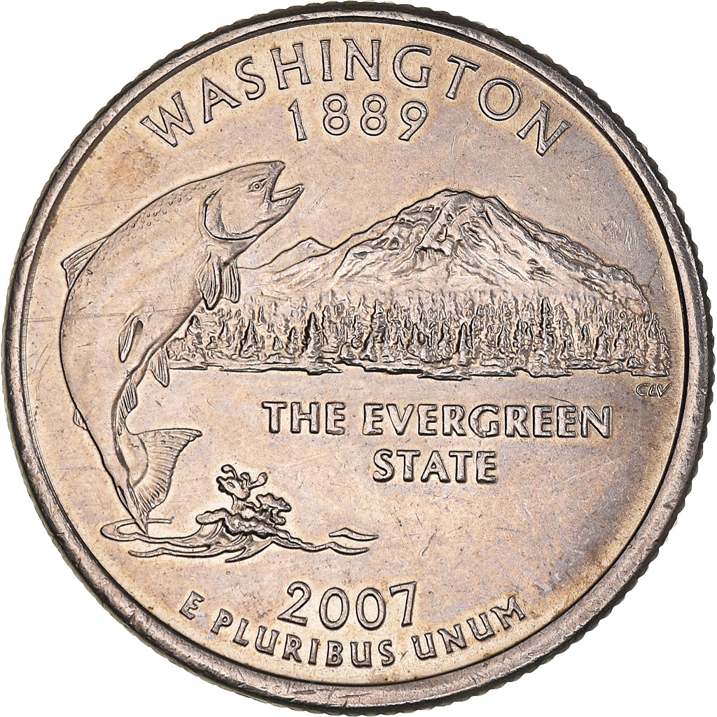 Moneta, USA, Washington, Quarter, 2007, U.S. Mint, Denver, AU(55-58)